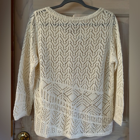 TSE Open Knit Linen Sweater in Ivory. Women’s Medium - Picture 1 of 6